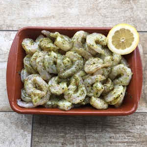 Scampi in marinade gepeld